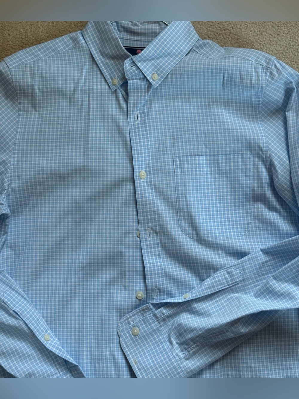 VINEYARD VINES Light Blue Check Button-Down Shirt - Picture 4 of 5